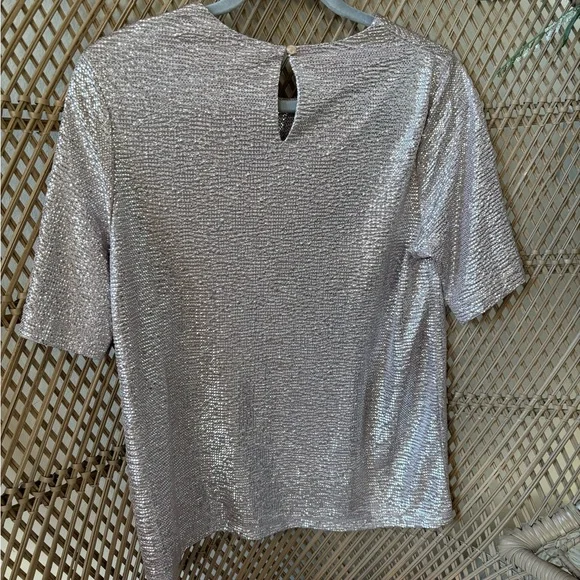 Monteau Shiny Silver Blouse - Picture 2 of 4